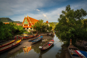 boats on the river in phuket