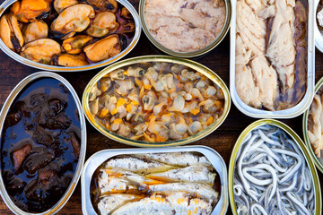 Assortment of open tin cans