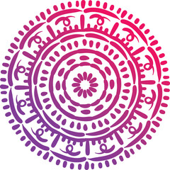 Intricate Mandala Design With Pink And Purple Gradient On Transparent Background