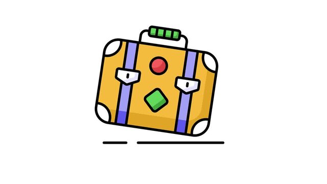 Carefully crafted icon animation design of luggage bag in trendy style, travel baggage animated vector design, suitcase icon animation