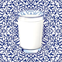 vector illustration of a glass of milk