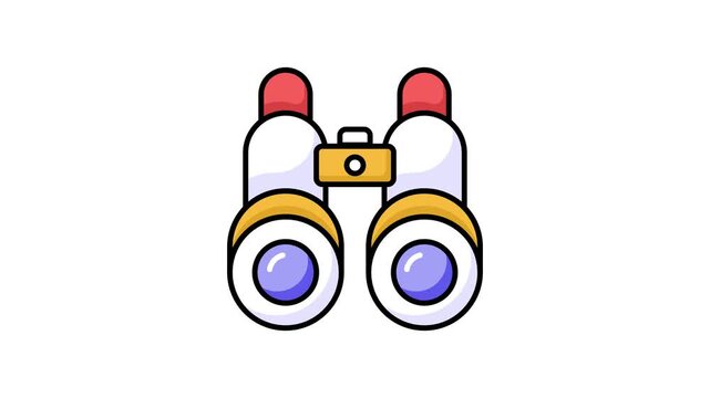 An optical instrument with a lens for each eye, used for viewing distant objects, binoculars animated vector design in trendy style