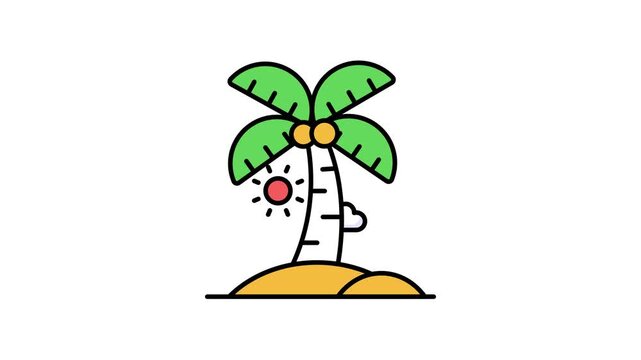 Beautiful animated vector of palm tree in modern style, easy to use in web, mobile apps and all presentation projects