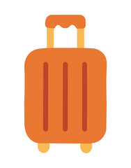 Orange Rolling Suitcase with Yellow Handle and Wheels luggage travel