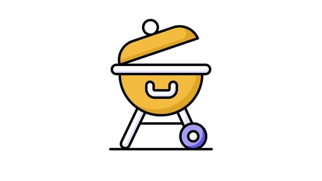 An amazing Bbq grill animated vector design in modern style, easy to use icon animation
