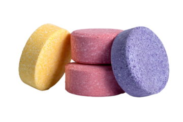 Color-safe laundry tablets for machines, keeping clothes vibrant isolated on transparent White background png