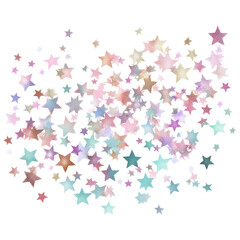 stars pastel colors isolated on transparent White background png