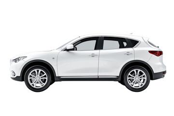 Obraz premium SUV car Side view of a white isolated on transparent White background png