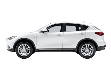 SUV car Side view of a white isolated on transparent White background png