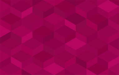 Abstract Geometric Isometric Cubes in Magenta Shades