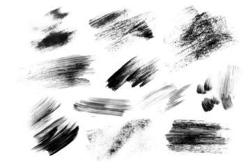 Varied pencil strokes and erased marks isolated on transparent White background png