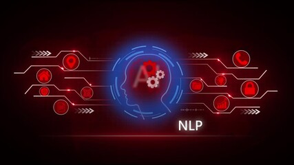 NLP Natural language processing AI Artificial intelligence. With Global social network connection concept showing digital data communication across the earth background - Powered by Adobe