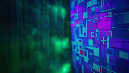 Obraz premium Abstract technology background on a blue background, techno wallpaper