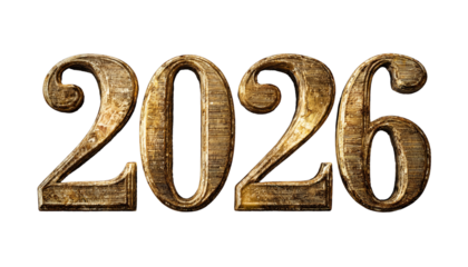 2026 year number in classic Roman numerals isolated on transparent White background png