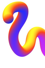 Abstract fluid curve with vibrant colors over a transparent backdrop art