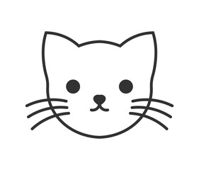 Cat head line icon. PNG illustration.