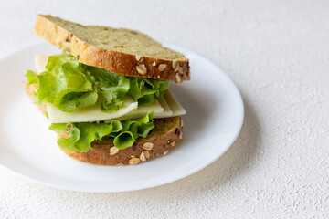 Close-Up of a Cheese Sandwich
