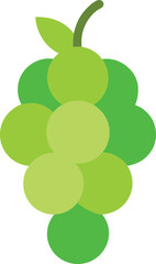 Green Grapes Flat Simple Vector Illustration Isolated on White Background