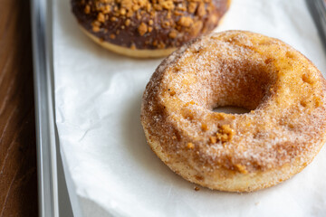 Close-Up of Donuts with a Shot of Espresso