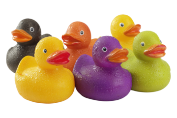 Colorful Rubber Ducks in Different Colors