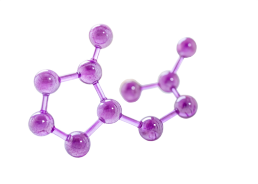 purple molecule 3d render