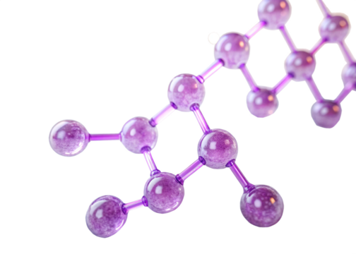 purple molecule 3d render - Powered by Adobe
