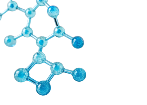blue molecule 3d render