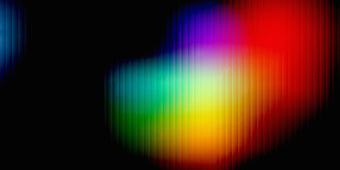 Abstract colorful blur with vertical lines on black background