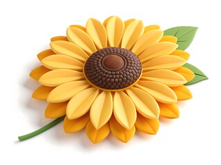yellow sunflower isolated on white