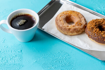 Close-Up of Donuts with a Shot of Espresso