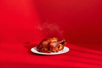 baked apple on a plate