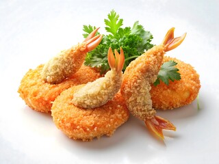 shrimps on a white plate