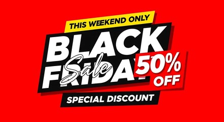 Black friday sale with 50% off special discount offer