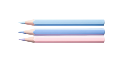 Pastel Colored Pencils on Transparent Background