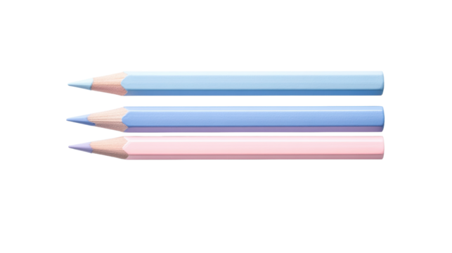 Pastel Colored Pencils on Transparent Background