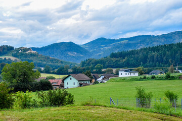 Obraz premium Picturesque countryside landscape in the mountainous region of Europe