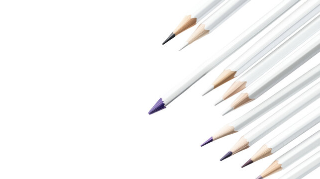 Assorted Colored Pencils on Transparent Background