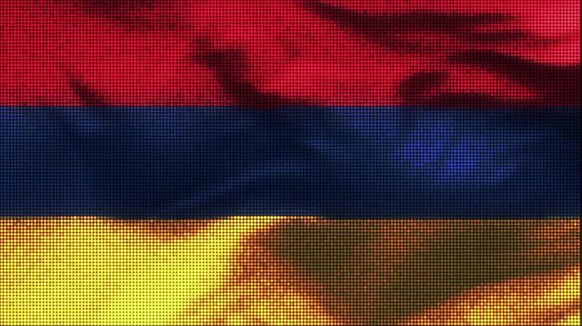 Armenia flag with LED screen display. These videos are retro-style, realistic and 4K, and are perfect for creative projects.