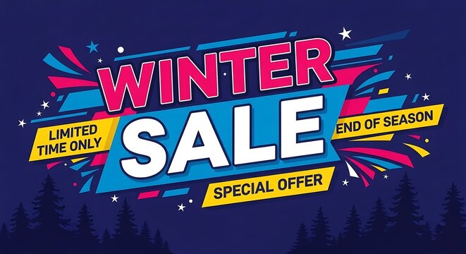 Winter sale special offer with limited time and end of season