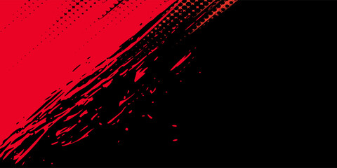 Black and red abstract grunge background with halftone style.