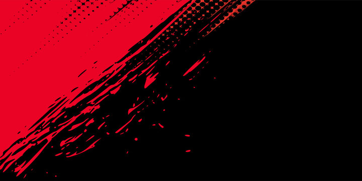 Black and red abstract grunge background with halftone style.