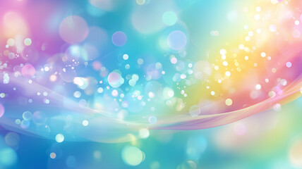 Rainbow Gradient Abstract with Bokeh and Flowing Light Curves