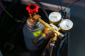 CO2 equipment stored on the backstage for creating stage effects and special effects during live concerts and performances