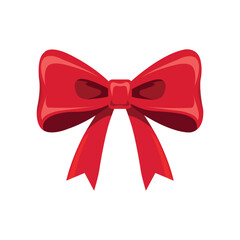 Red Christmas Bow Vector Illustration – Festive Holiday Decoration