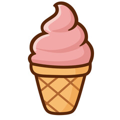 Kawaii Ice Cream Cute Pastel Dessert Clipart for Summer Design