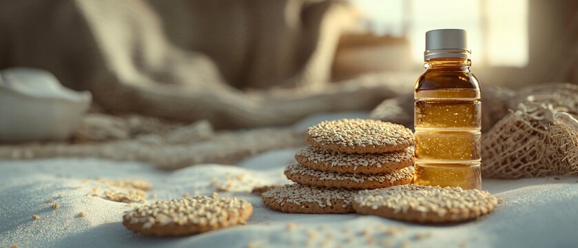 Elegant Sackcloth with Sesame Seed Crackers