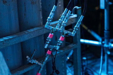 CO2 pipes connection hub used for distributing carbon dioxide to stage effects systems during concerts and live performances