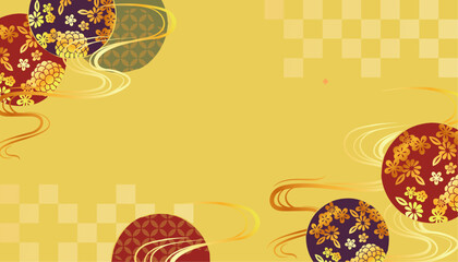 美しいシンプルな和柄背景イラスト