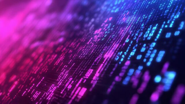 Digital data flowing on abstract technology background