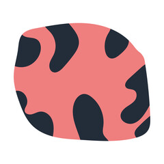 Abstract Spotted Blob Shape Graphic in Coral and Black